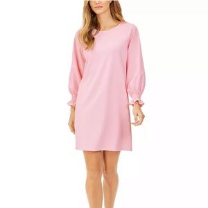 Pink Kasper blouson-sleeve shift dress, size XL
